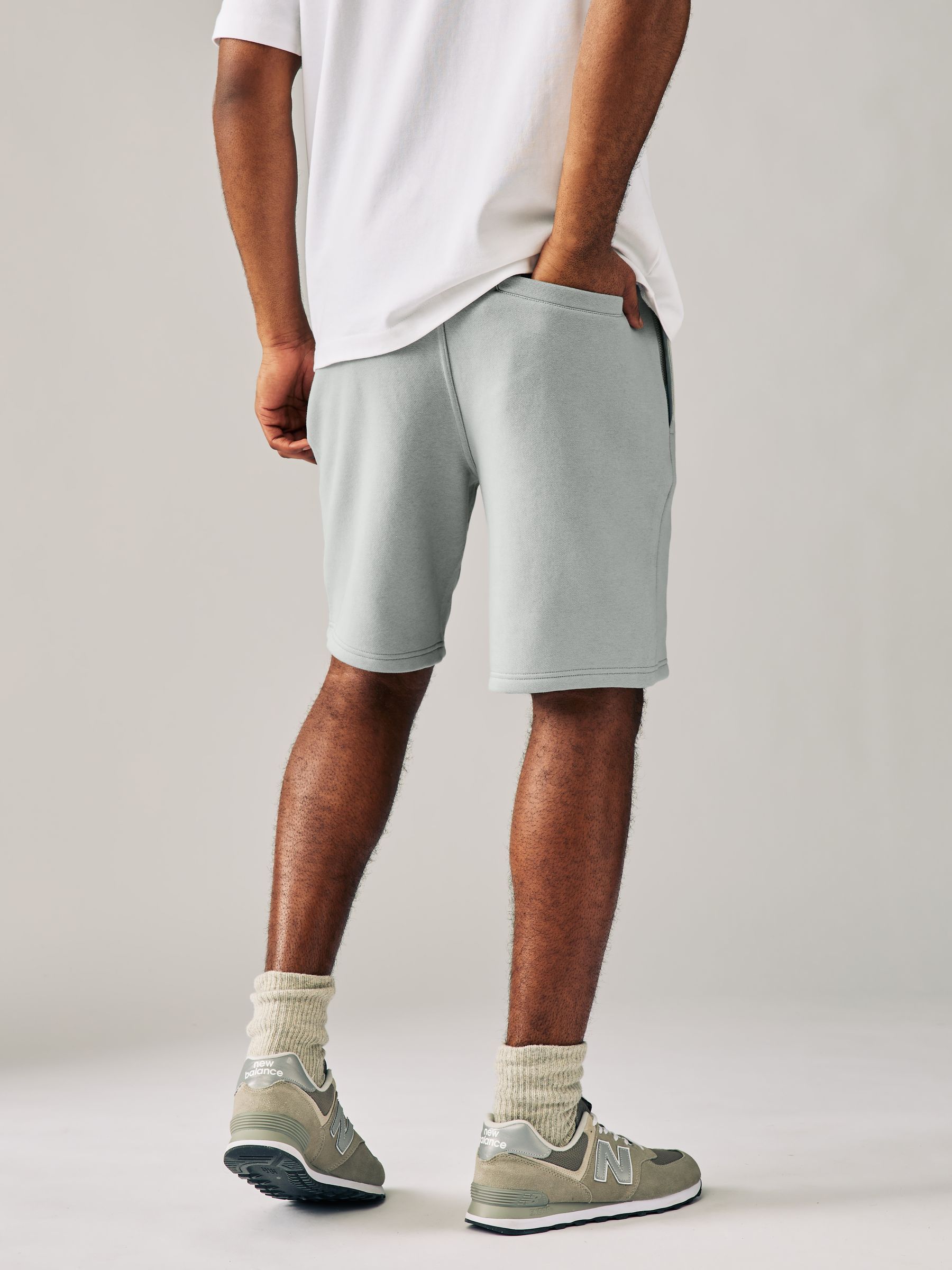Grijs/zeeschuim - Zachte jerseyshorts verpakking van 2