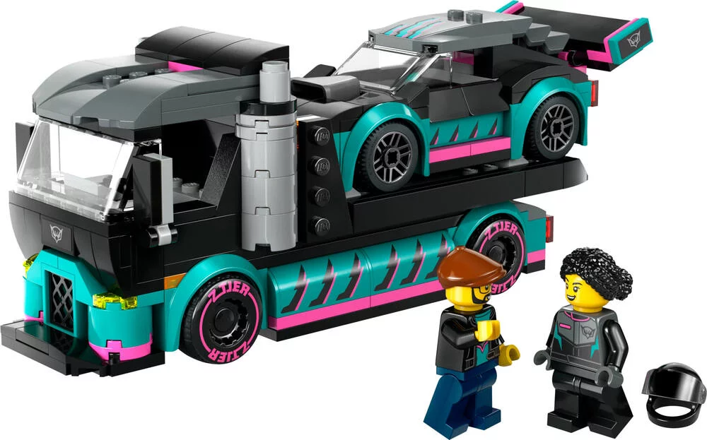 LEGO®CITY 60406 - LA VOITURE DE COURSE ET LE CAMION DE TRANSPORT DE VOITURES