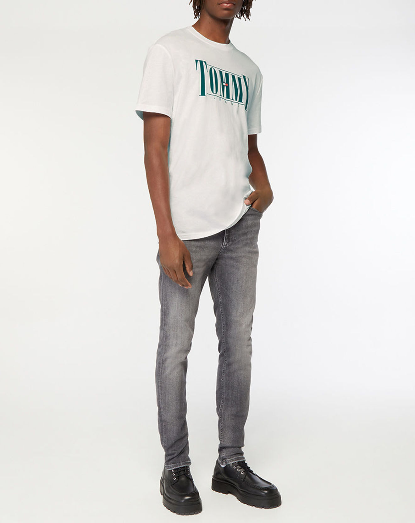 Tommy Jeans T-Shirt Essential Serif blanc