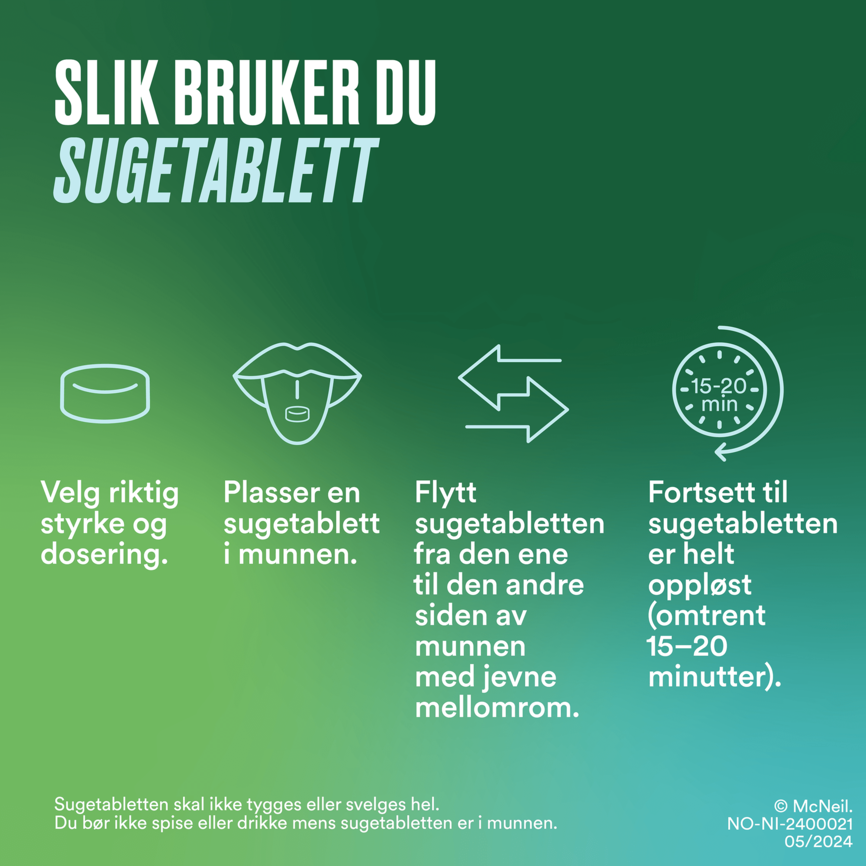 Nicorette Frukt sugetablett 2 mg nikotin, 40 stk, slutte å røyke