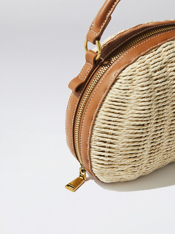 Bolso Bandolera De Paja - Camelo