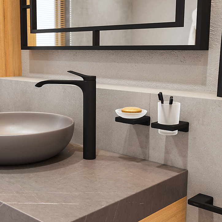 Porte-gobelet à brosse à dents noir mat Addstoris Hansgrohe