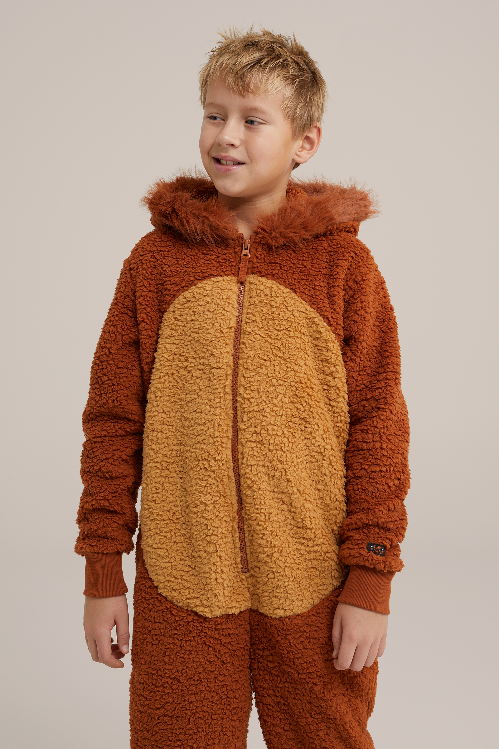 Jongens leeuw-onesie WE Fashion Lichtbruin