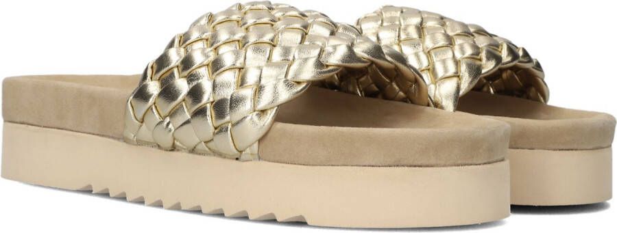 Maruti Gouden Gevlochten Leren Slipper Billy