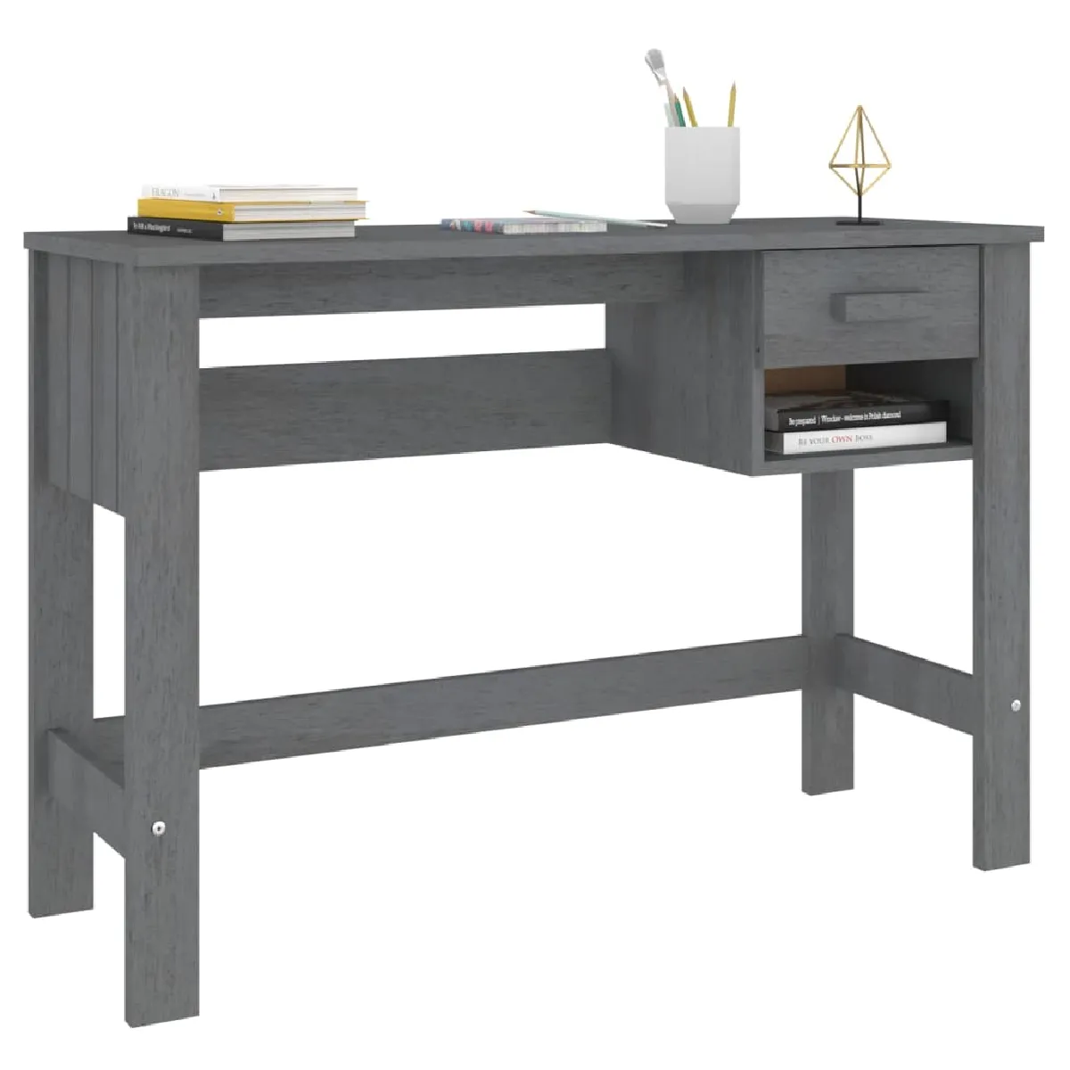 VIDAXL Bureau HAMAR - Gris foncé
