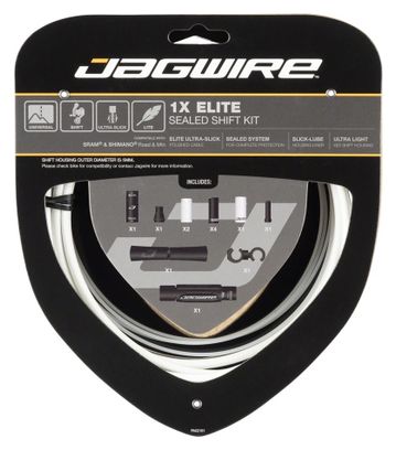 Kit Câble et Gaine Jagwire 1x Elite Sealed Shift Kit Blanc