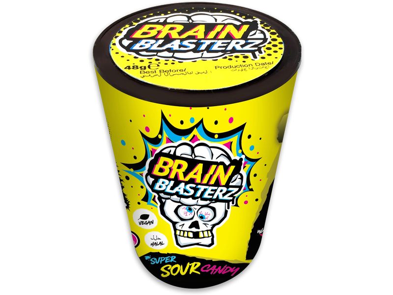Brain Blasterz Sour Hard Candy 48 g Sauer-fruchtige Bonbons für intensiven Geschmack und langanhaltenden Genuss