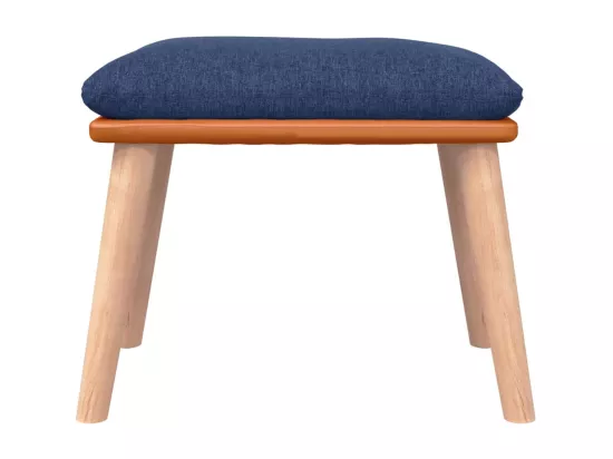 Repose-pied Bleu 45x29,5x35 cm Tissu et similicuir