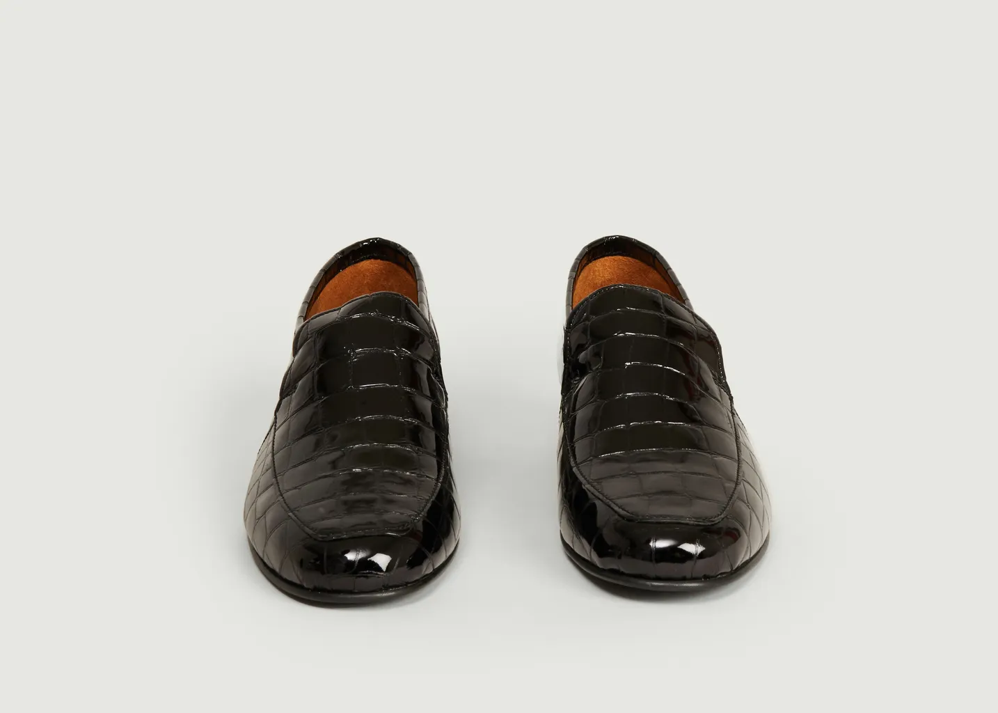 Mocassins en cuir façon croco Léo Anne Thomas Chaussures
