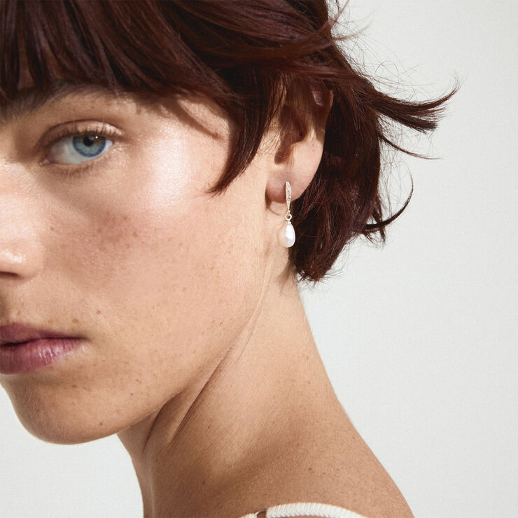 Pilgrim JASMIN pearl earrings silver-plated Sølv