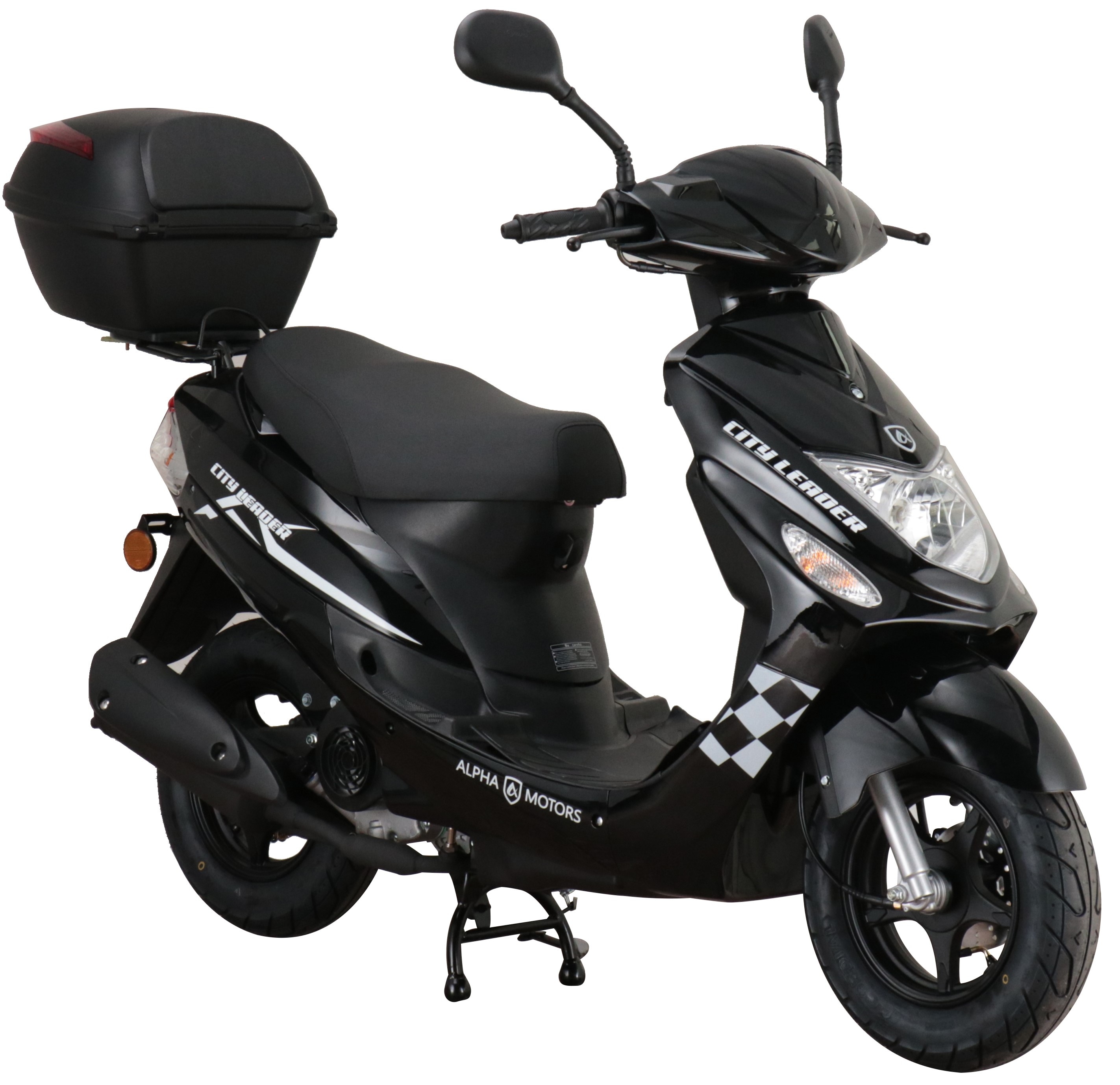 Alpha Motors Motorroller CityLeader 50 ccm 45 kmh EURO 5 schwarz inkl. Topcase