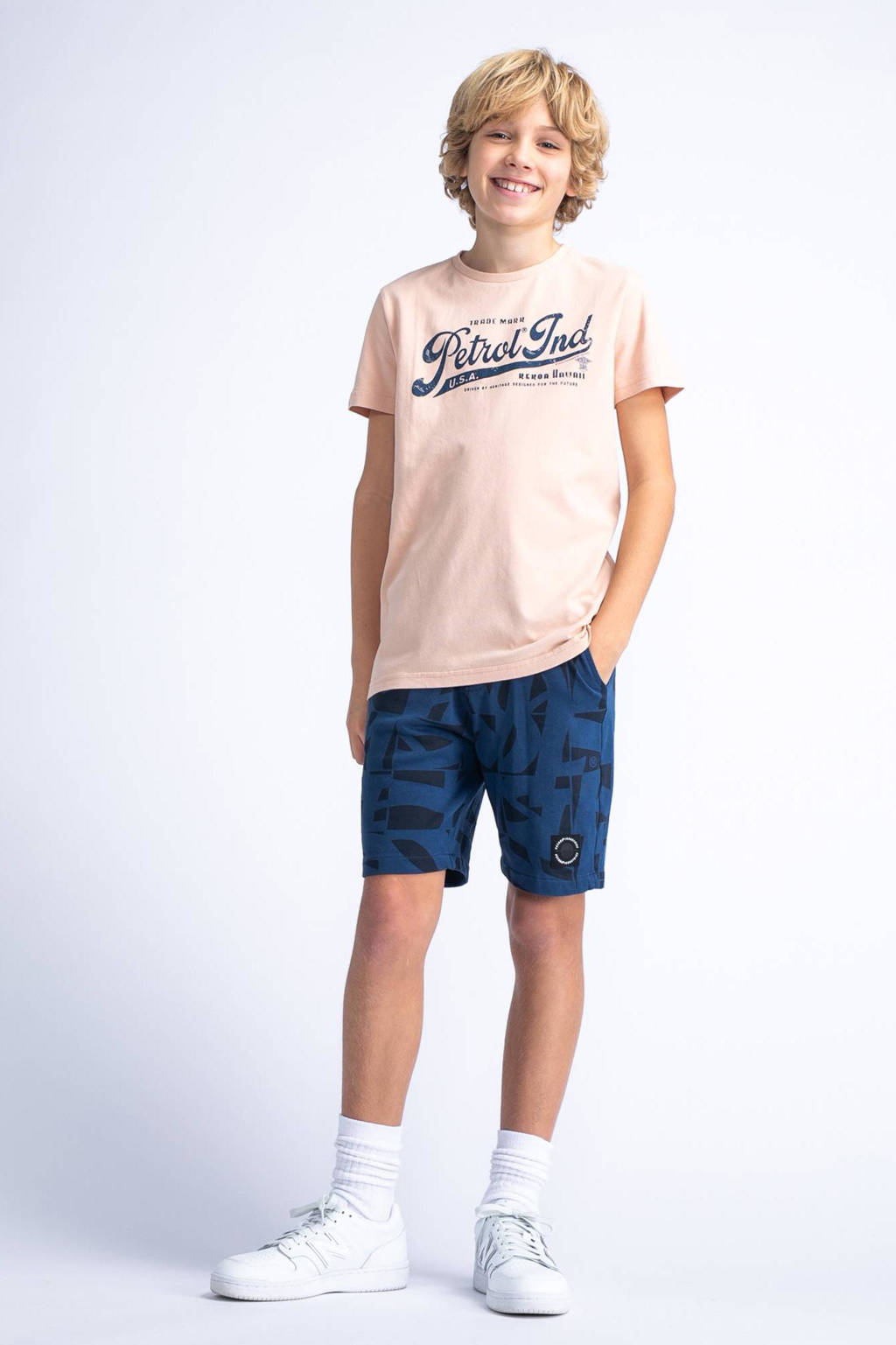 Petrol Industries T-shirt met logo peach