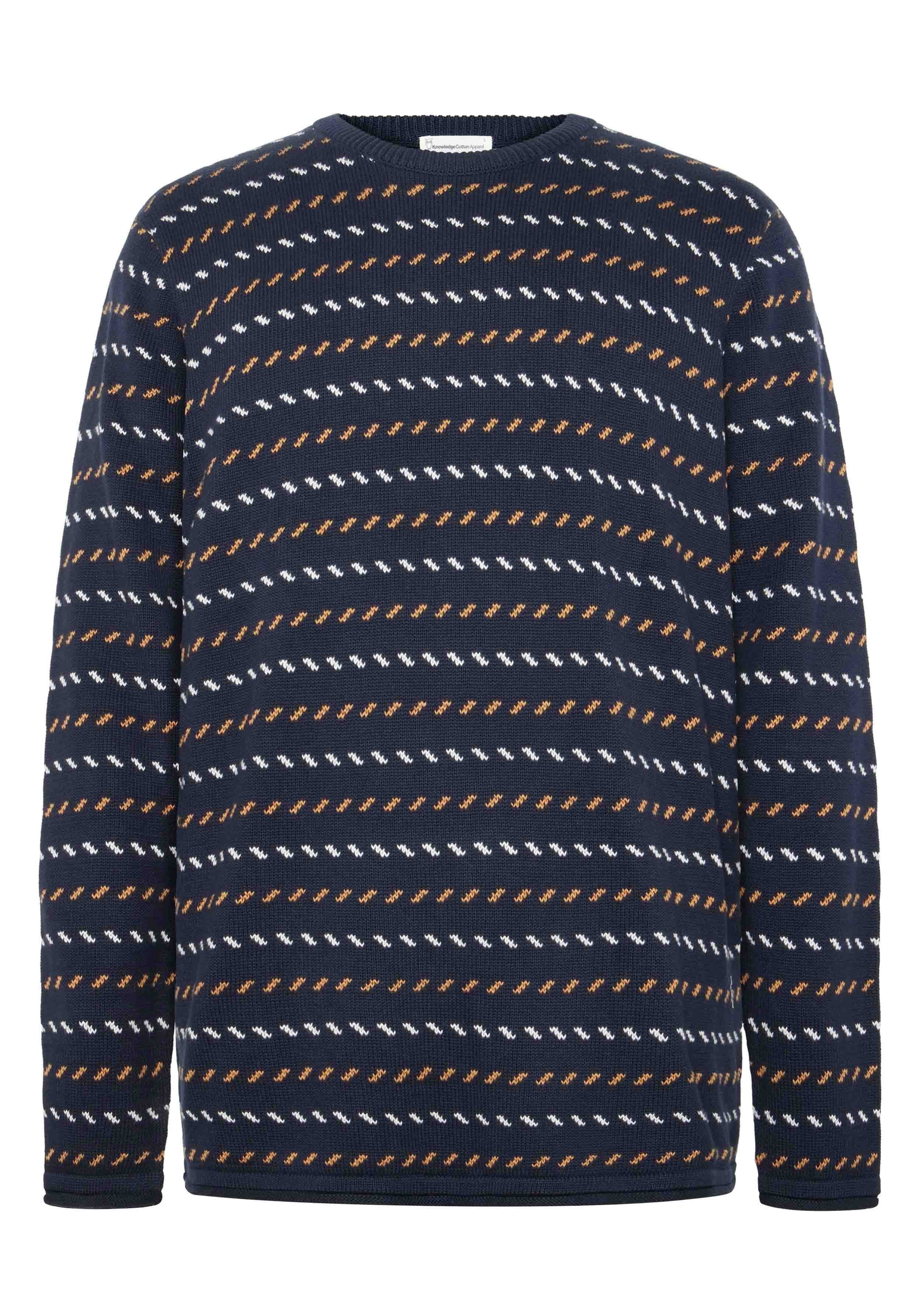 Knowledge Cotton Apparel Strickpullover Jacquard Knit Night Sky