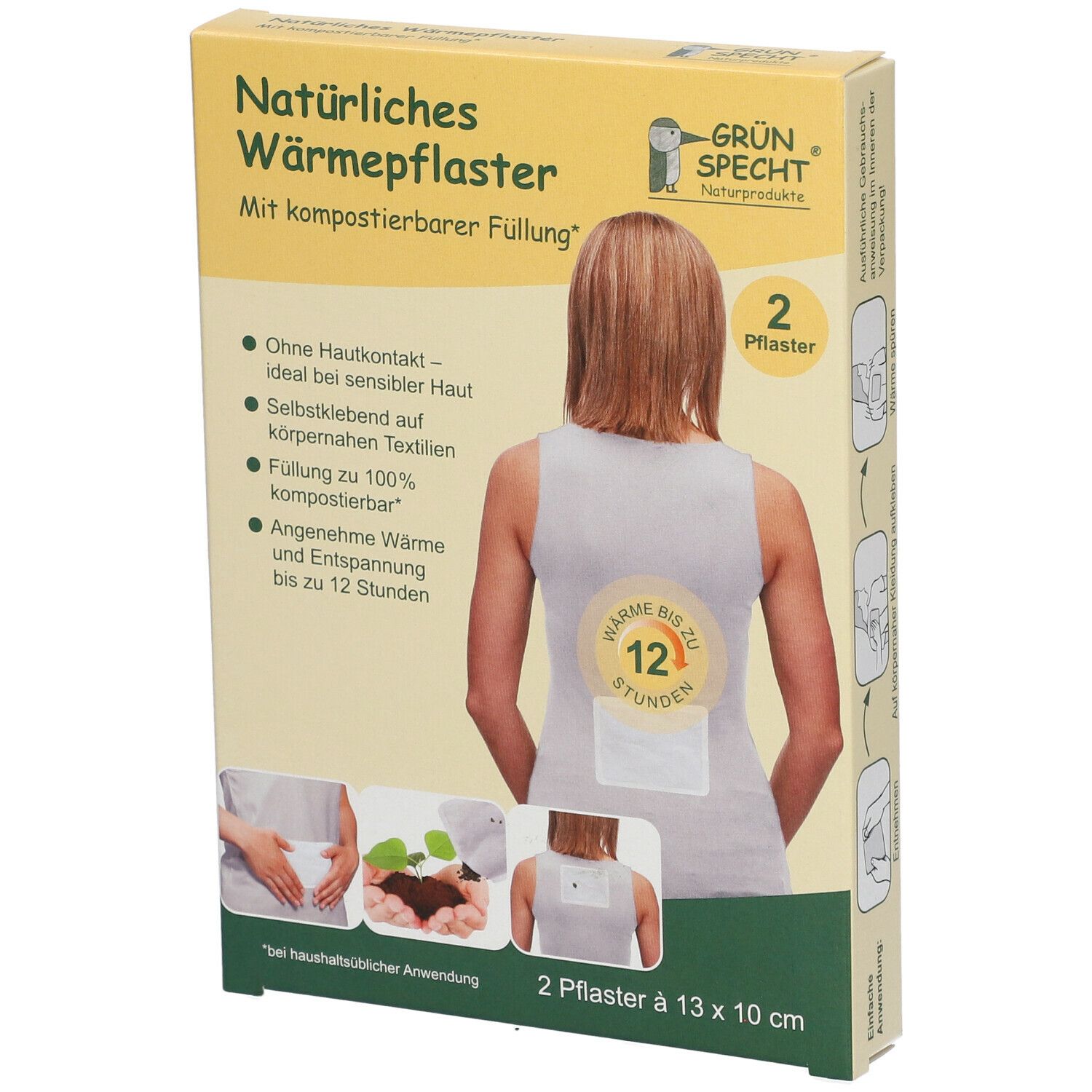 GRÜNSPECHT® Natürliches Wärmepflaster 13 x 10 cm