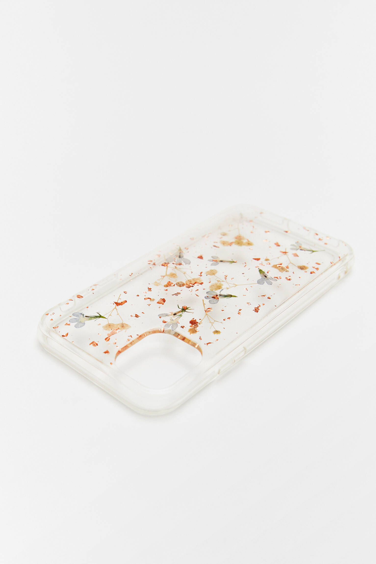 CAPA PARA IPHONE COM FLORES SECAS - AZUL