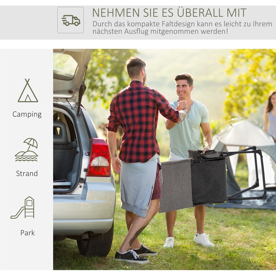 Outsunny Klappstuhl mit Auflage grau