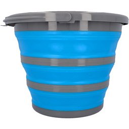 Seau, pliable, rond, 10 litres, gris/bleu