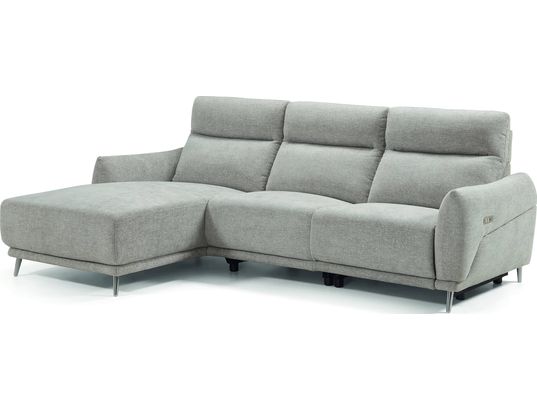 CONCEPT1 - Canapé tissu Munich 2 relax électrique gris angle gauche