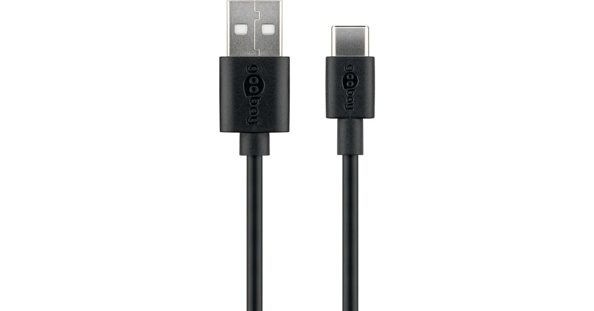 goobayUSB-C 2.0 oplaad- en synchronisatiekabel  (Zwart, 10cm)