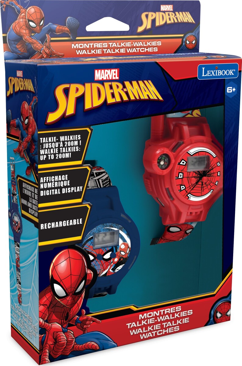 Spiderman Legetøj - Walkie Talkie Ur - 200 M - 2 Stk - Lexibook