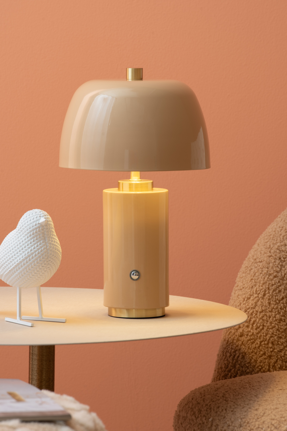 Table lamp Freya LED iron soft brown