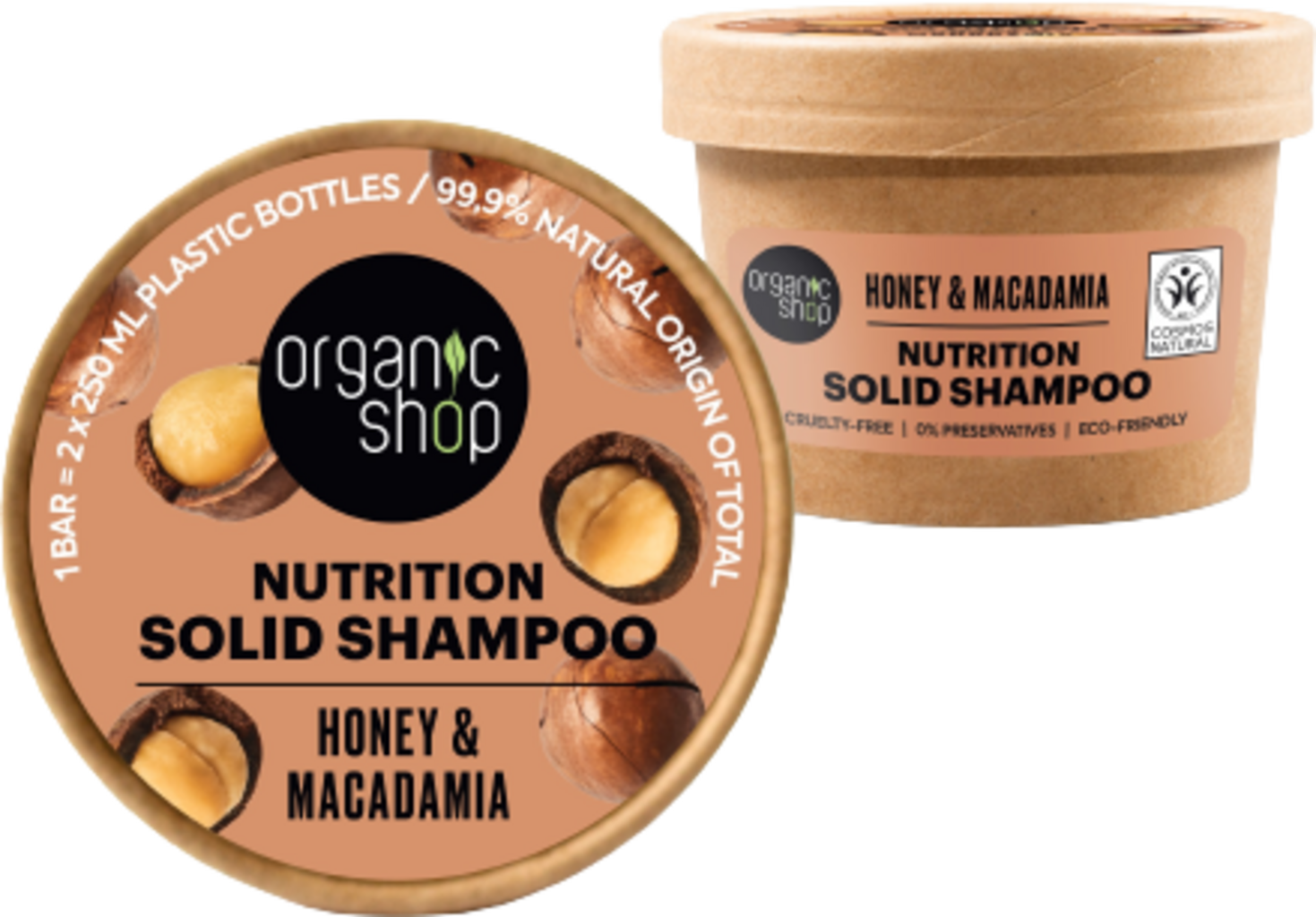 Organic Shop  Nutrition Solid Shampoo, 60 g
