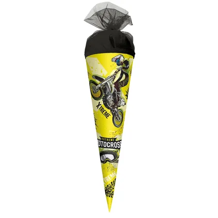 Roth Motiv-Schultüte Extreme Motocross mit Tüllverschluss, rund, 22 cm