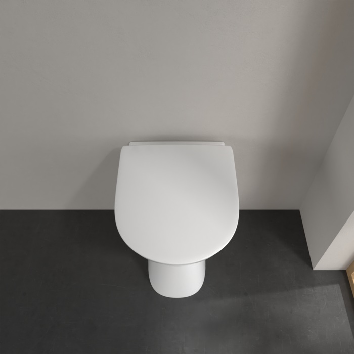 Villeroy & Boch ViCare randloos staand toilet CeramicPlus wit glans