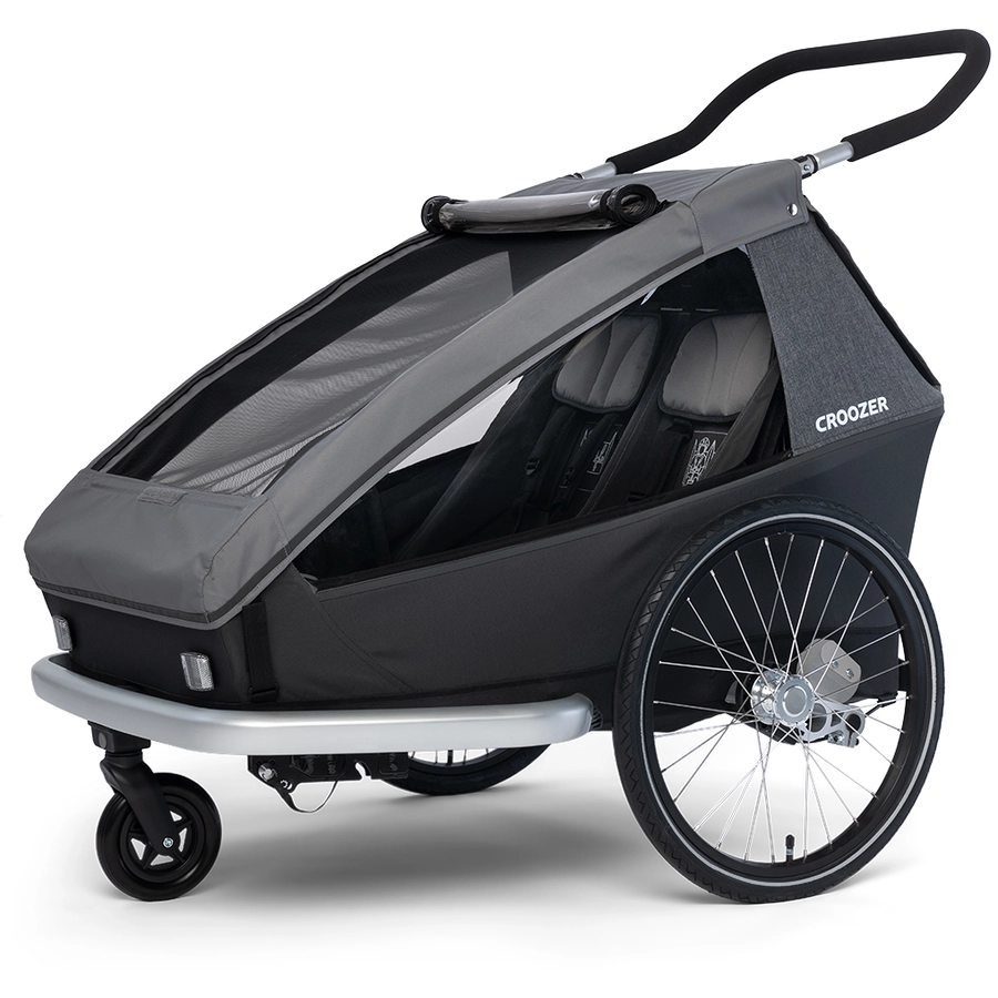 CROOZER Kinderfahrradanhänger Kid Keeke 2 Mountain Grey