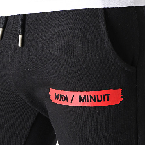 Pantalon Jogging Logo Typo Noir Rouge