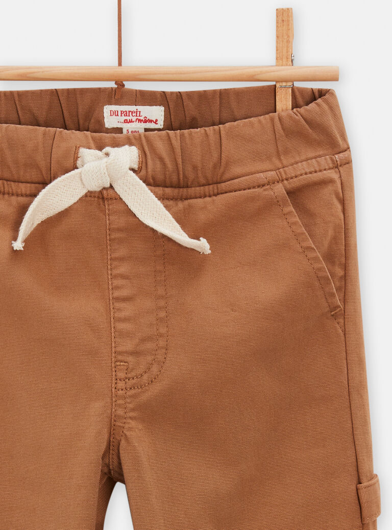 Pantalon marron découpe genoux pour garçon