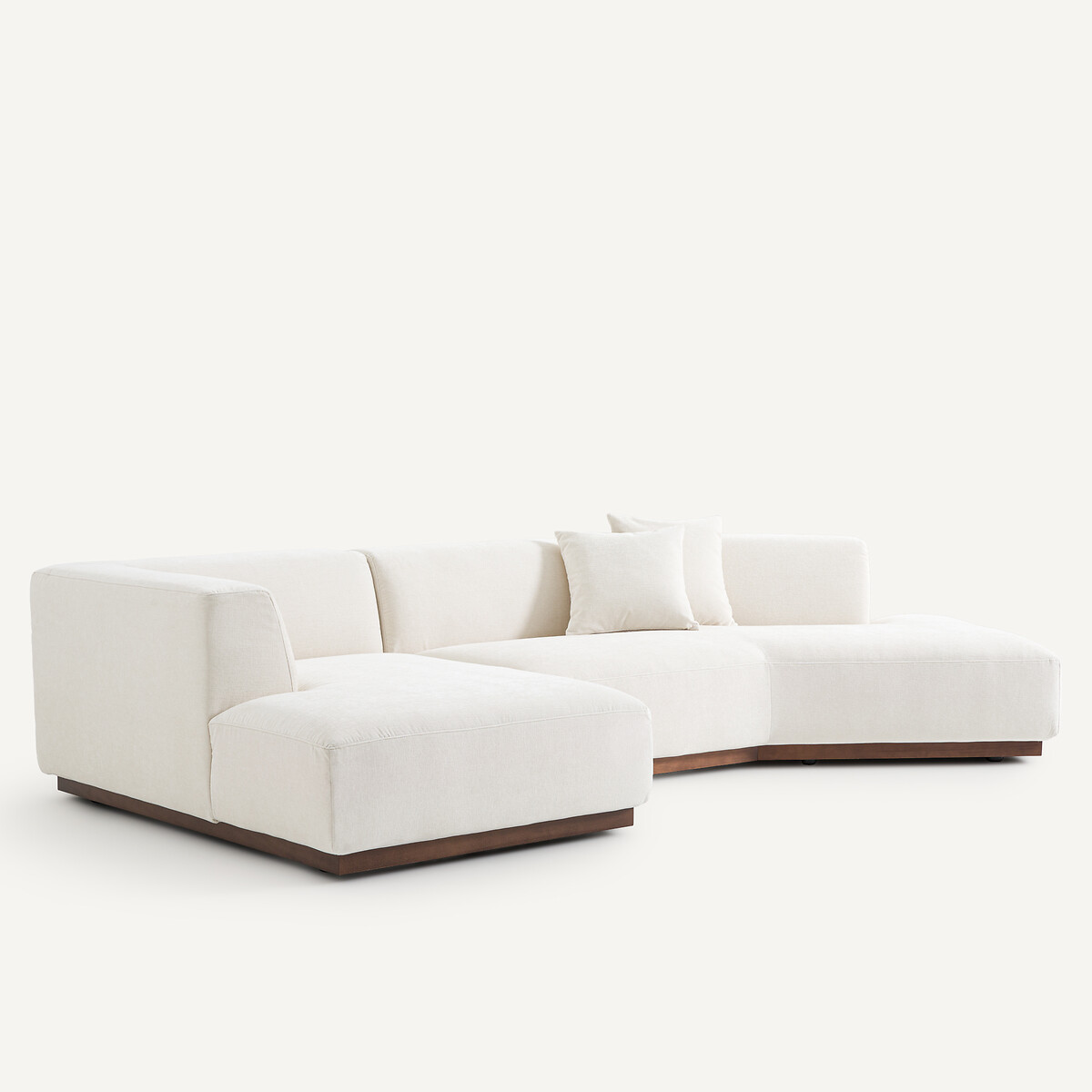 AM.PM<br>Sofá de canto aberto em veludo chenille, Jacopo