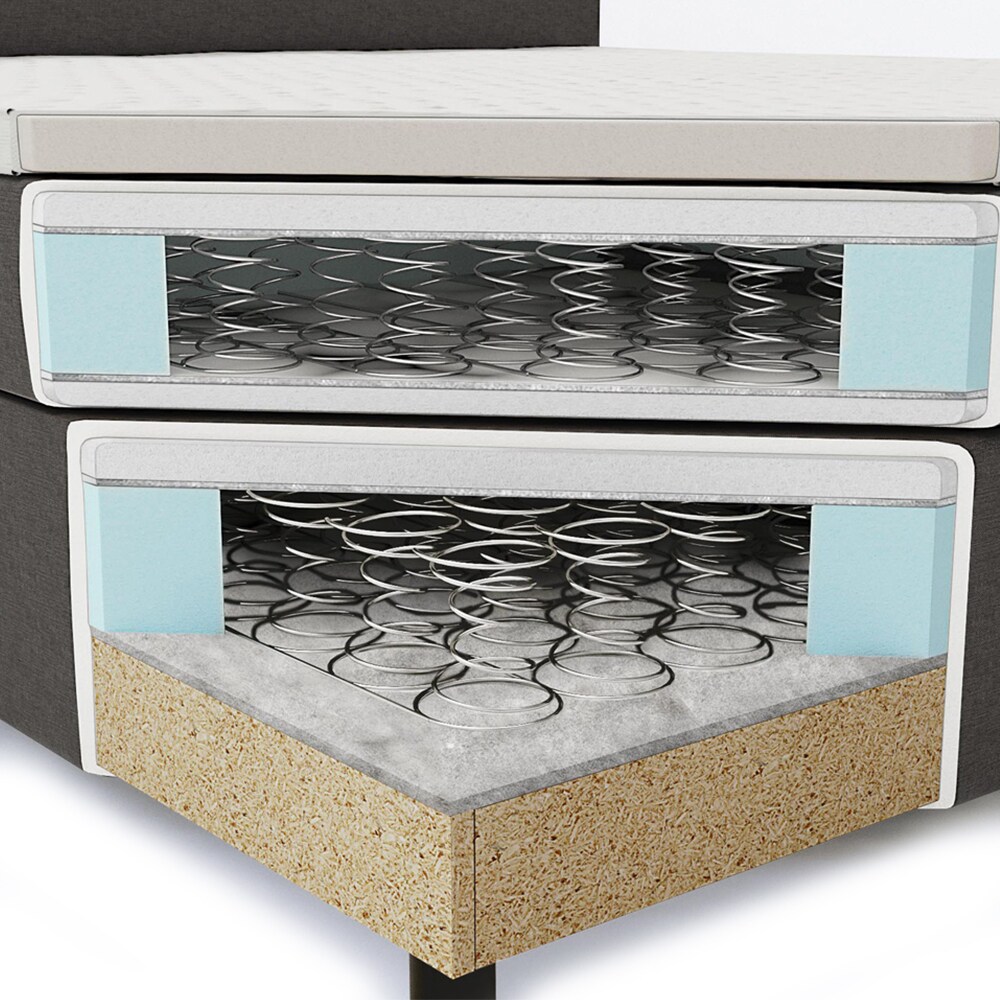 VitaliSpa Boxspringbett Doppelbett 180x200 LED Beleuchtung Komfortschaum Topper