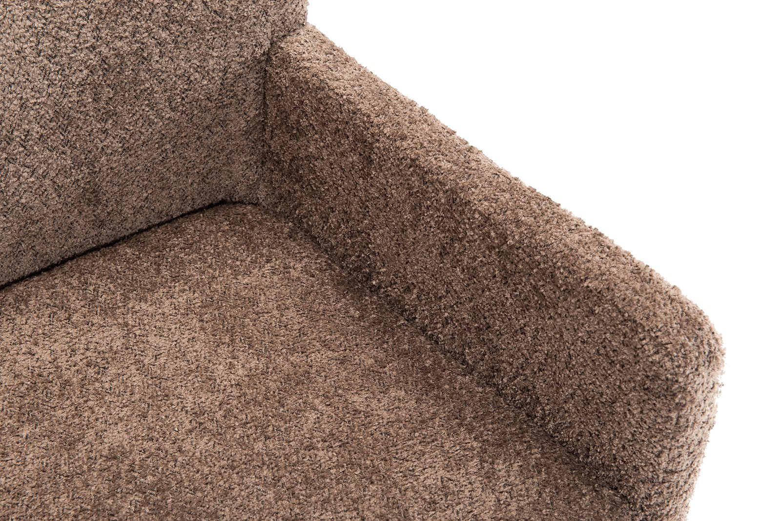 Rigel spisestol med arm Tekstil Teddy 3613 Light Brown med ben DL10/E018 Black sky