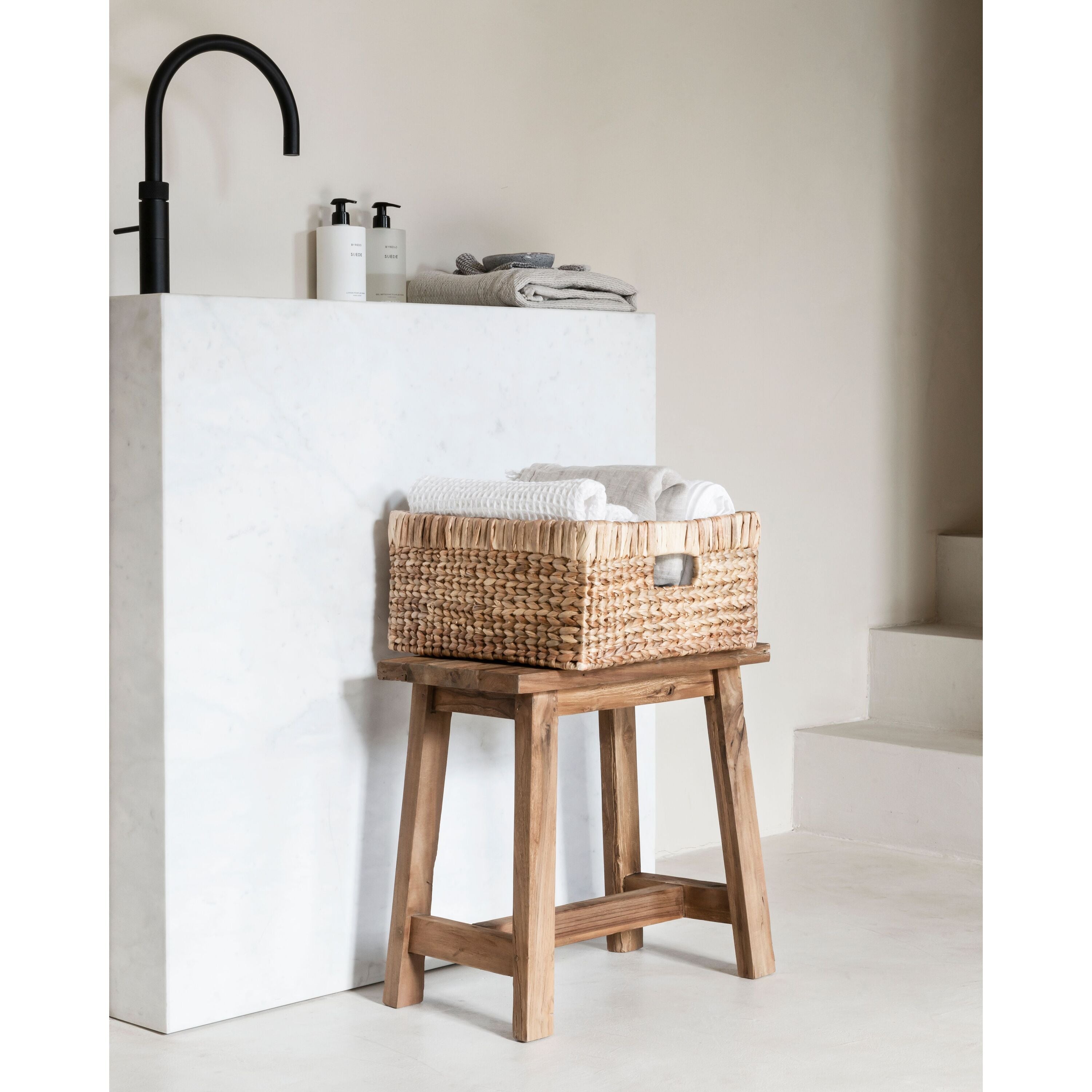 MUST Living Stool Easy rectangular,45x45x25 cm, recycled teakwood
