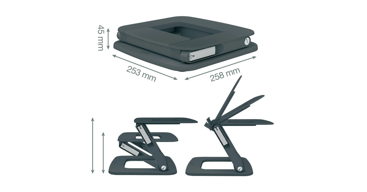 LeitzErgo Verstelbare Multi-hoek Laptopstandaard  (Zwart)