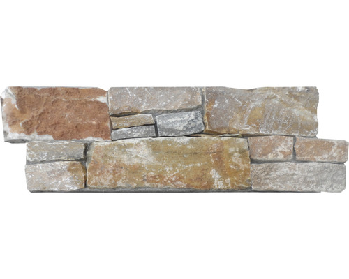 Natuursteen gevelbekleding in betonomhulsel, Forest brown grey mix, 22 x 55 cm