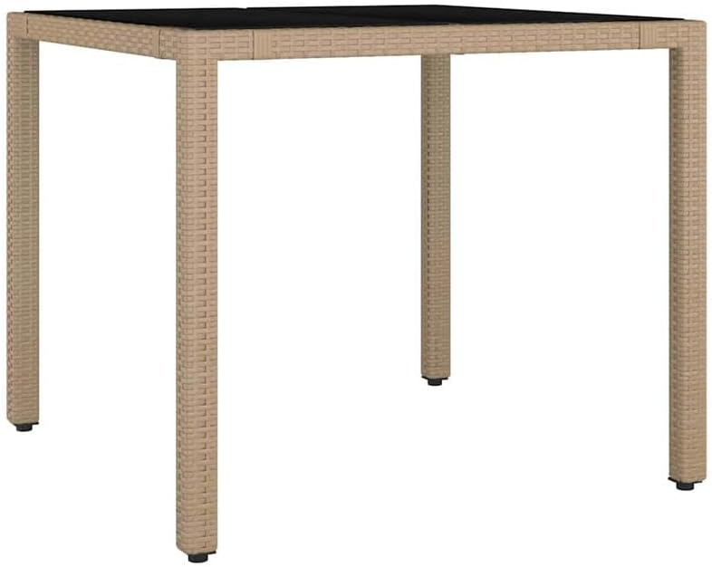 Eleganz Gartensitzgruppe 3-teilig Beige Poly-Rattan - Gartenmöbel Set für Terrasse & Balkon - Wetterfest & Pflegeleicht - Gemütliche Outdoor-Essgruppe