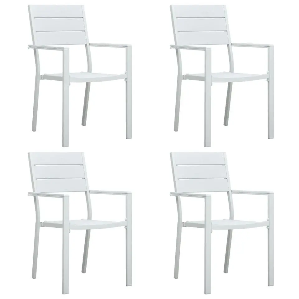 vidaXL - Tuinstoelen - Wit - Hout - 4 stuks