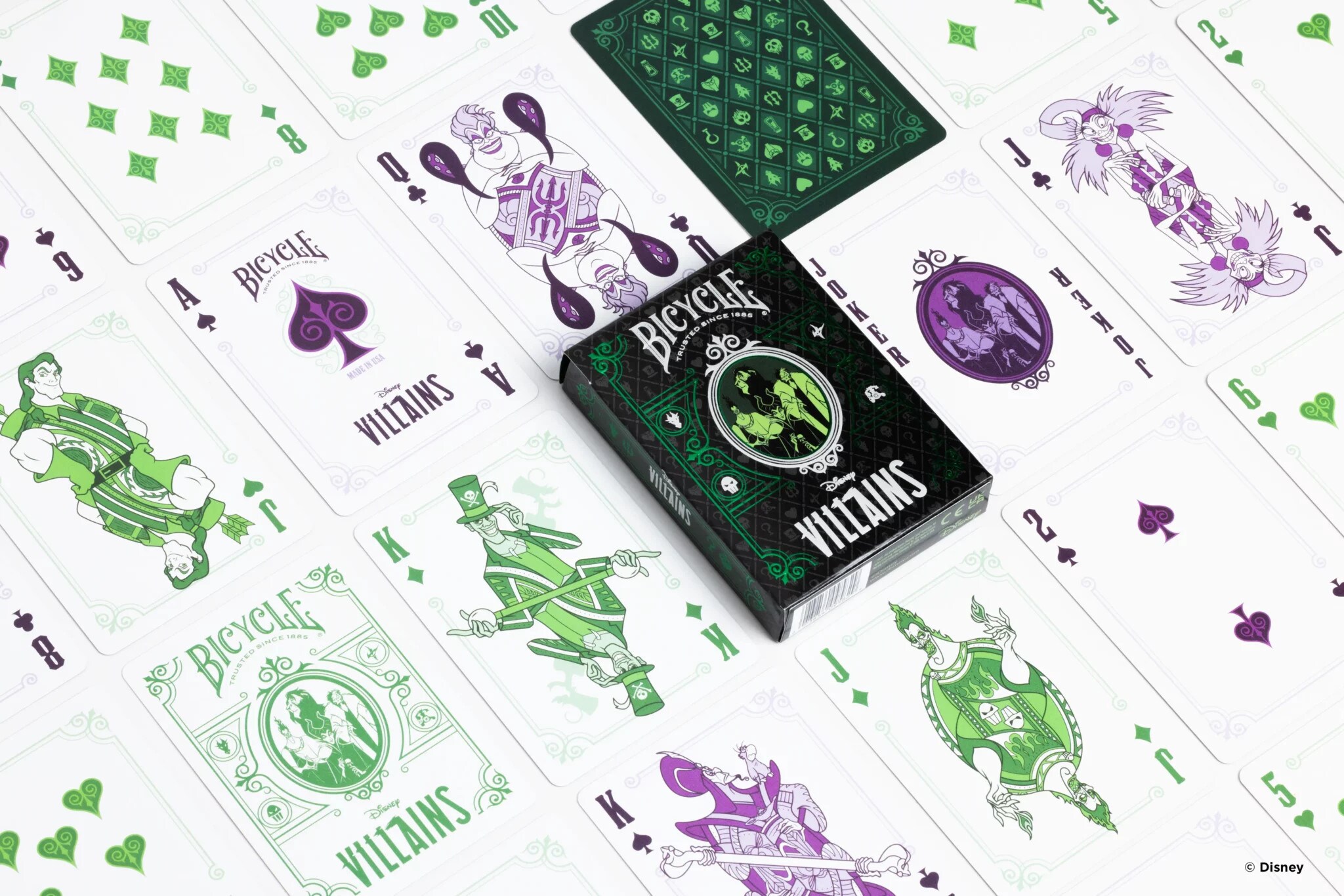 Bicycle® Kartendeck - Disney Villains (grün) Kartenspiel Spielkarten Pokerkarten