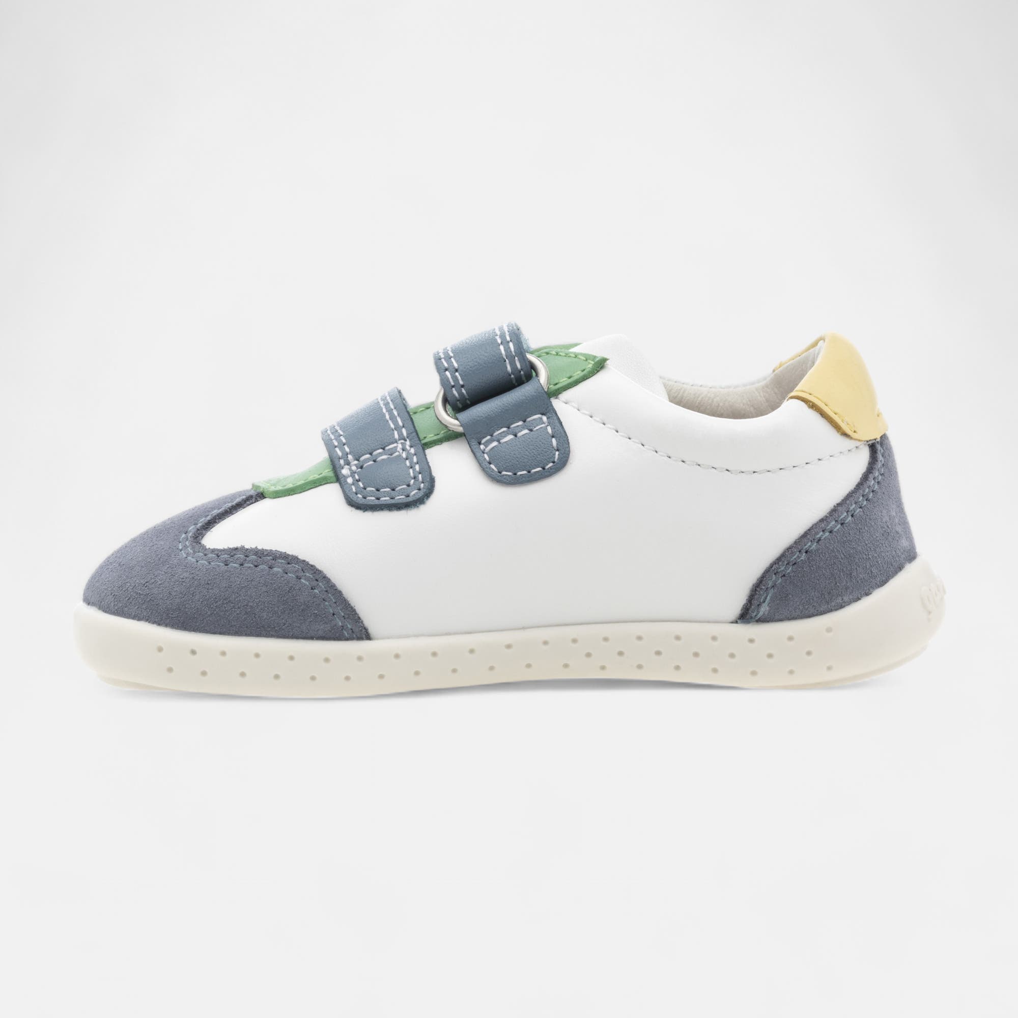 Baskets basses Bébé garçon en cuir blanc