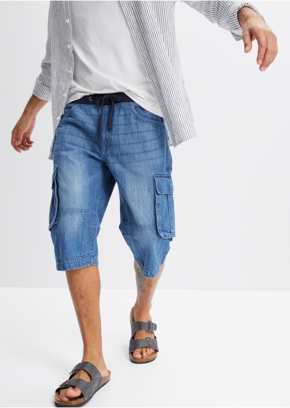 Bermuda long en jean, Loose Fit
