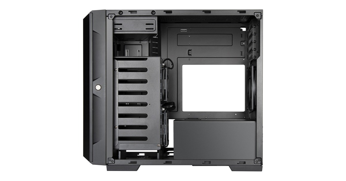 SilverStoneCS382 mini tower behuizing  (Zwart | 2x USB-A | 1x USB-C)