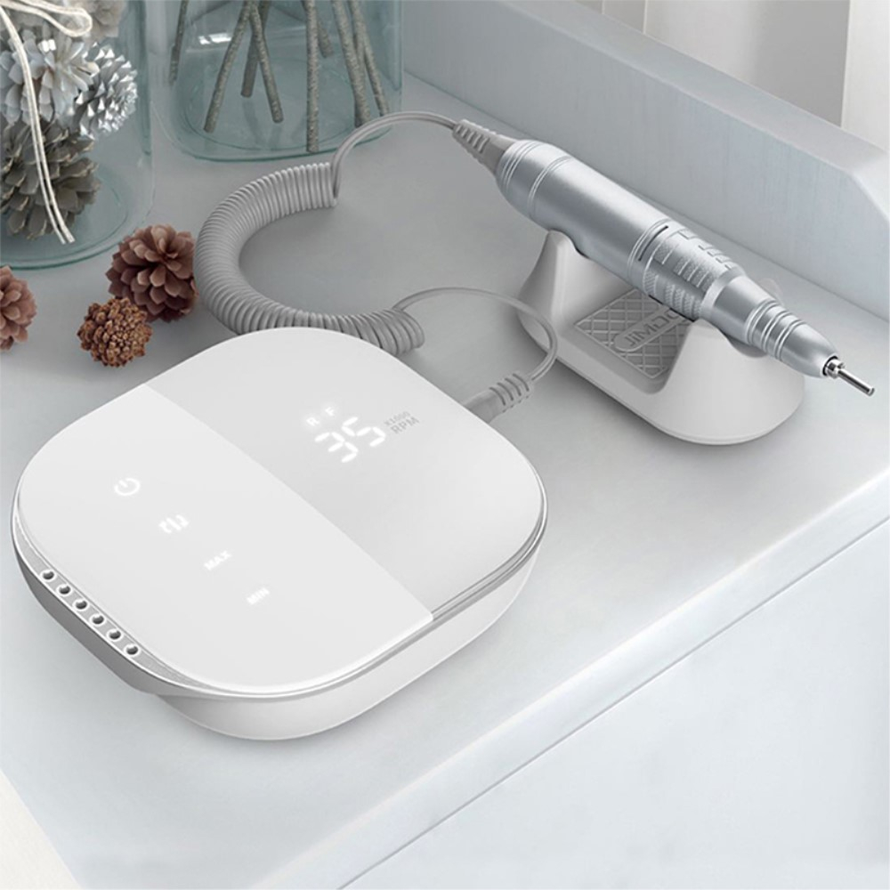 (4in1) Elektrische Nagelfräse Nagelpflege mit HD Display Polierwerkzeug Maniküre Pediküre - Grau