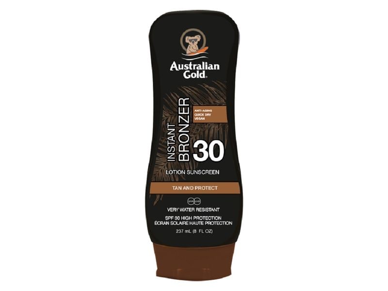 Australian Gold Sonnencreme Lotion mit Bronzer SPF 30 237 m Schützende Sonnenpflege sorgt für sofortigen Bräunungseffekt