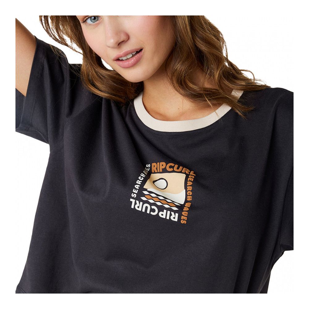 Rip Curl COLOR BLOCK CROP - Tee-shirt Femme phantom