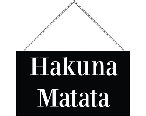 Houten bord met ketting Hakuna Matata 23x13 cm