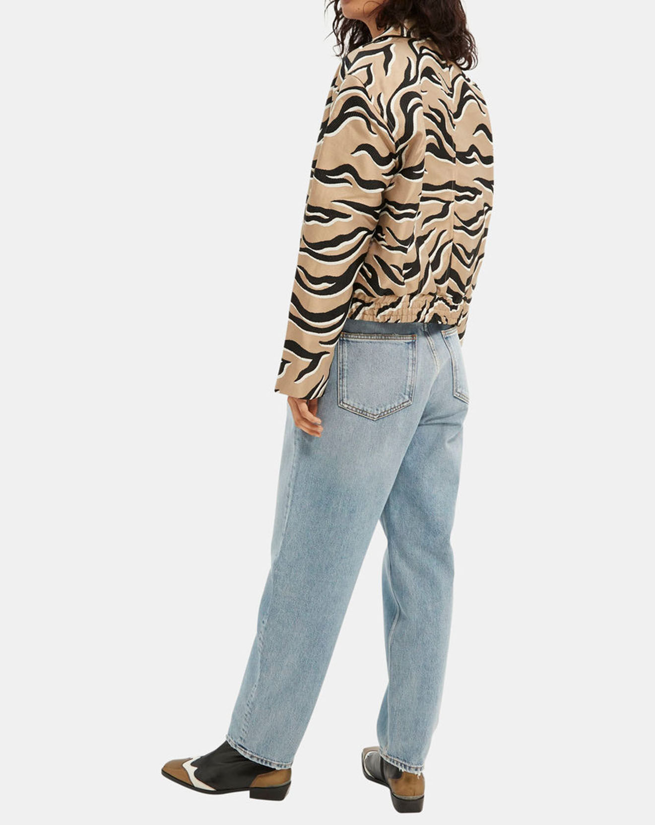 Scotch & Soda Veste courte Animal beige/noir