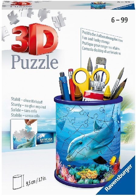 Ravensburger 3D Puzzle 11176 - Utensilo Unterwasserwelt - 54 Teile - Stiftehalter für Tierliebhaber ab 6 Jahren, Schreibtisch-Organizer für Kinder