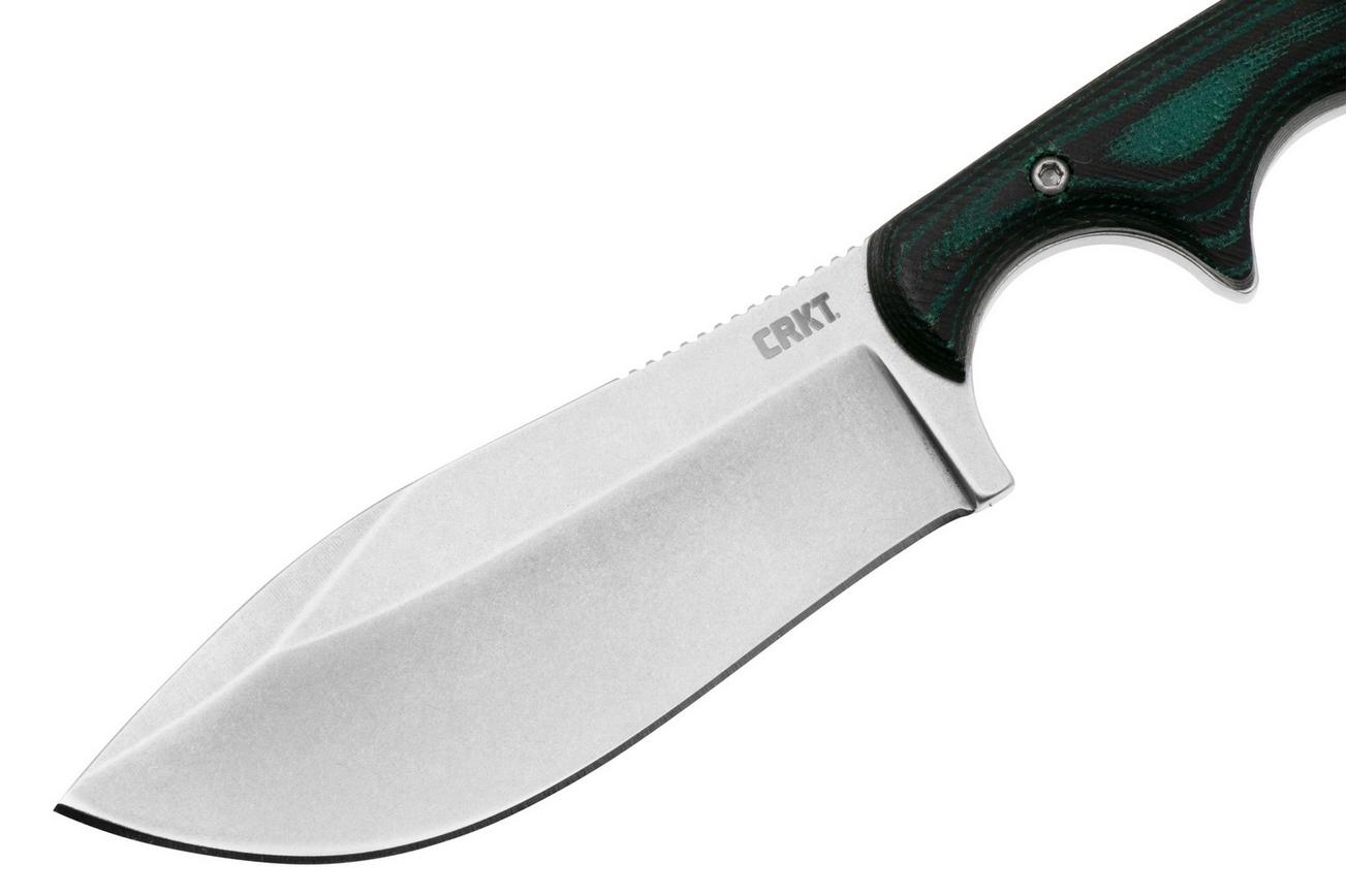 CRKT Minimalist Nessmuk 2376 Stonewashed D2, Green Black Micarta, nekmes, Alan Folts design